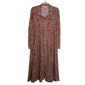 NATURAL LIFE Floral Maxi Dress - Red and Green
